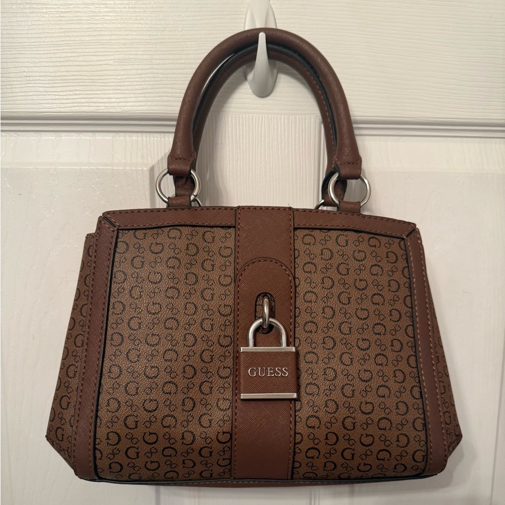 Guess Original Sv801705 Larsa Small Bag With Long Brown Monogram
